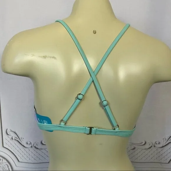 Undercurrent 2 Piece Triangle Top Swimsuit Purple Green Flip Flops Juniors Med - Picture 8 of 8